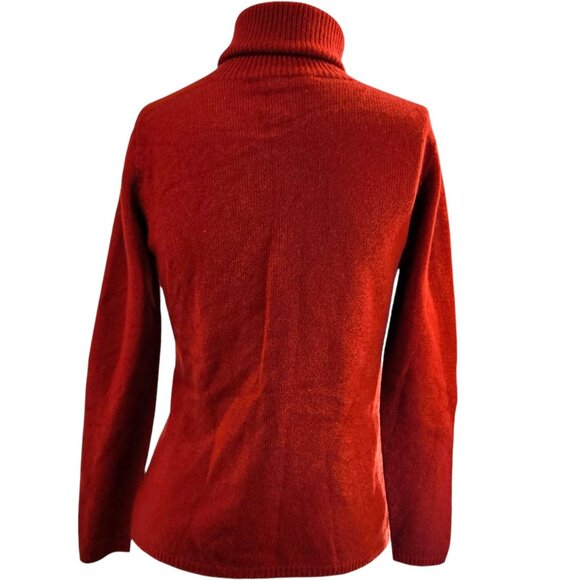 'S MAXMARA 100% Cashmere Turtleneck Sweater S Super Soft Ribbed Knit Pullover - Picture 3 of 9